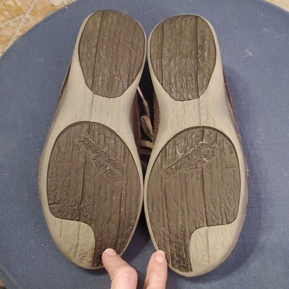 Clarks Wave Walk Womens Brown Leather Lace Up Comfort Shoes Size 8.5 W - Picture 9 of 10